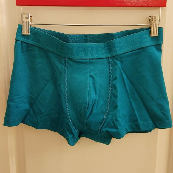 EXPRESS Medium Teal Comfort Cotton Trunks - Picture 4 of 5